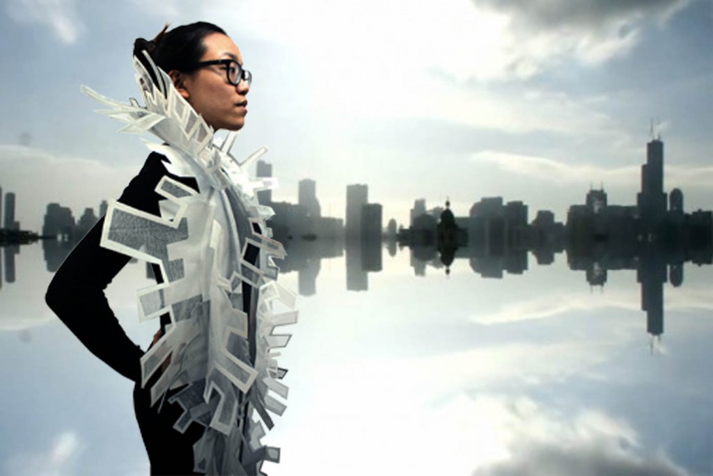 Emma Burnett AS Exam piece responding to the title, 'Skylines' modelled by Joyce Lee